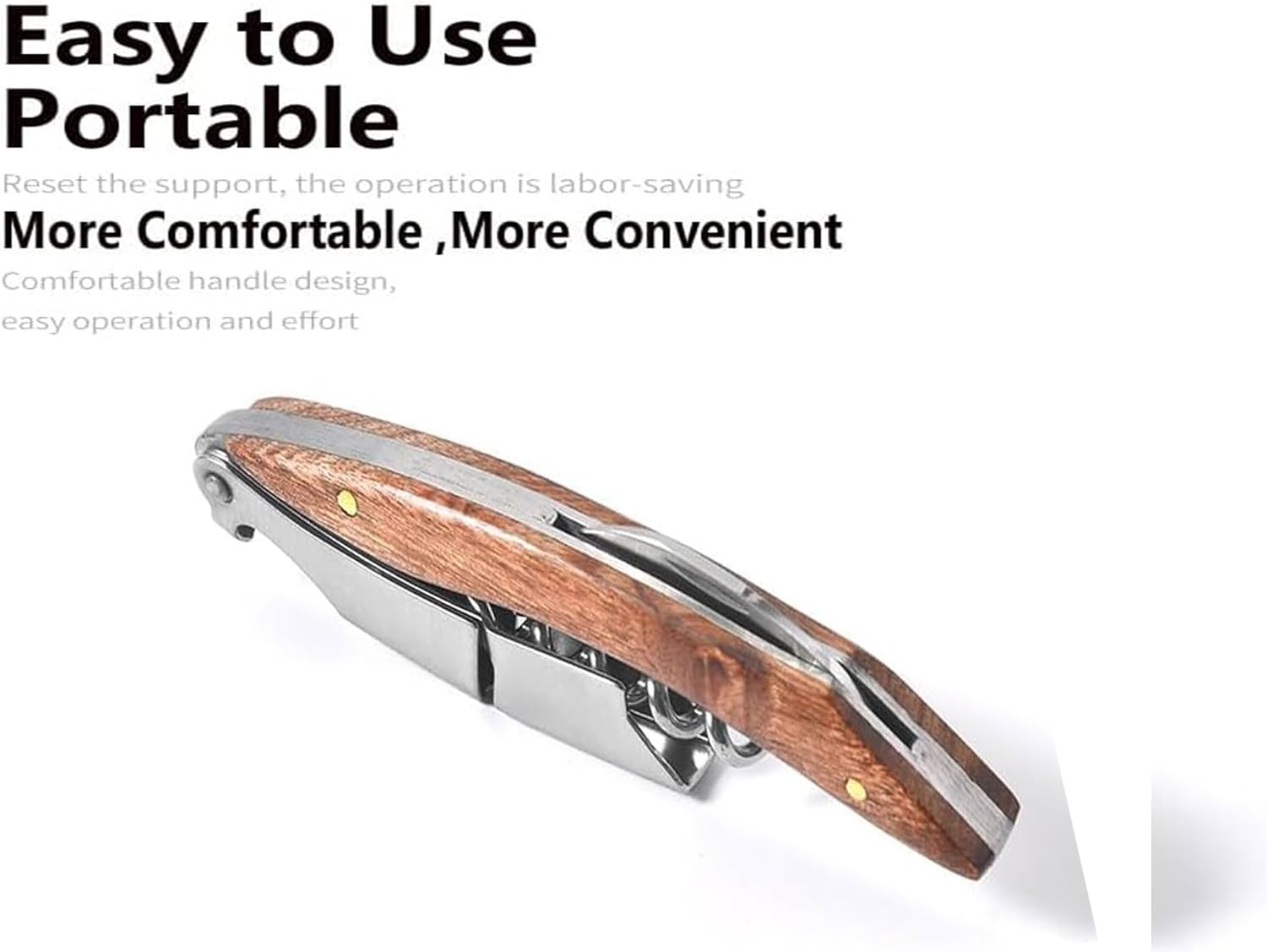 Professional Waiter Corkscrew Wine Key for Bartenders Set of 3,With Long Rosewood Handle Stainless Steel Handle Wine Opener for Bar Restaurant Waiters, Sommelier, Bartend (Long Rose Wood 3 Packs)