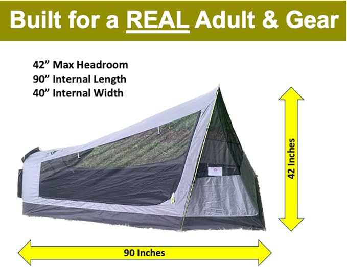 Ridgeback One Person Tent, Easy to Setup Waterproof Camping Tent for Survival Shelter, Bugout Bivy