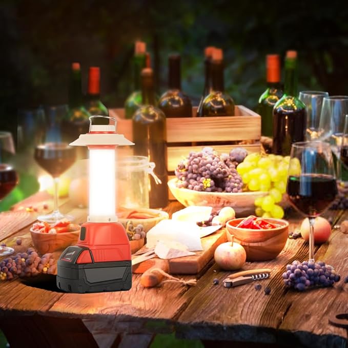 8W 800LM Lantern for Milwaukee 18V M18 Li-Ion Outdoor Portable Camping Lantern with Hook, USB & Type-C Output, Emergency Light, Perfect for Camping, Hiking, and Outdoor Activities(Tool Only)