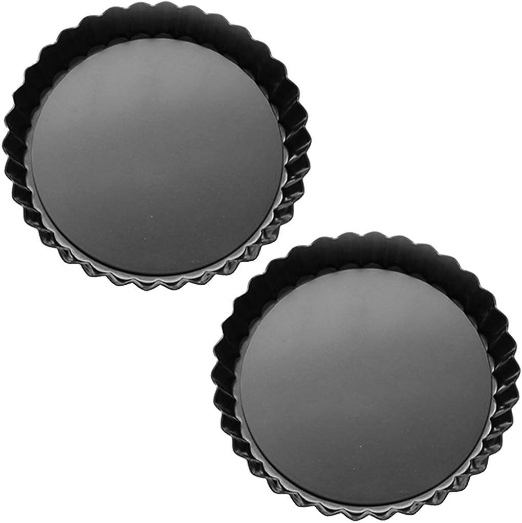 Tosnail 2 Pack 9 Inch Non-Stick Quiche Pan Tart Pan with Removable Loose Bottom