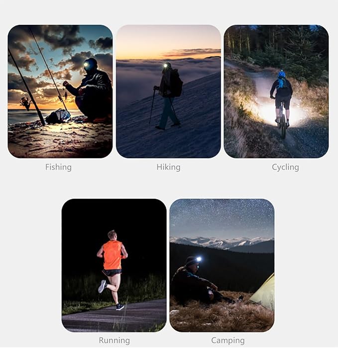 2-Pack Mini Hands Free Rechargeable Hat Light Camping Lanterns Magnetic IPX4 Waterproof Clip on Ultra Light for Emergency, Outdoor, Camping, Fishing, Biking, Night Running (Red)