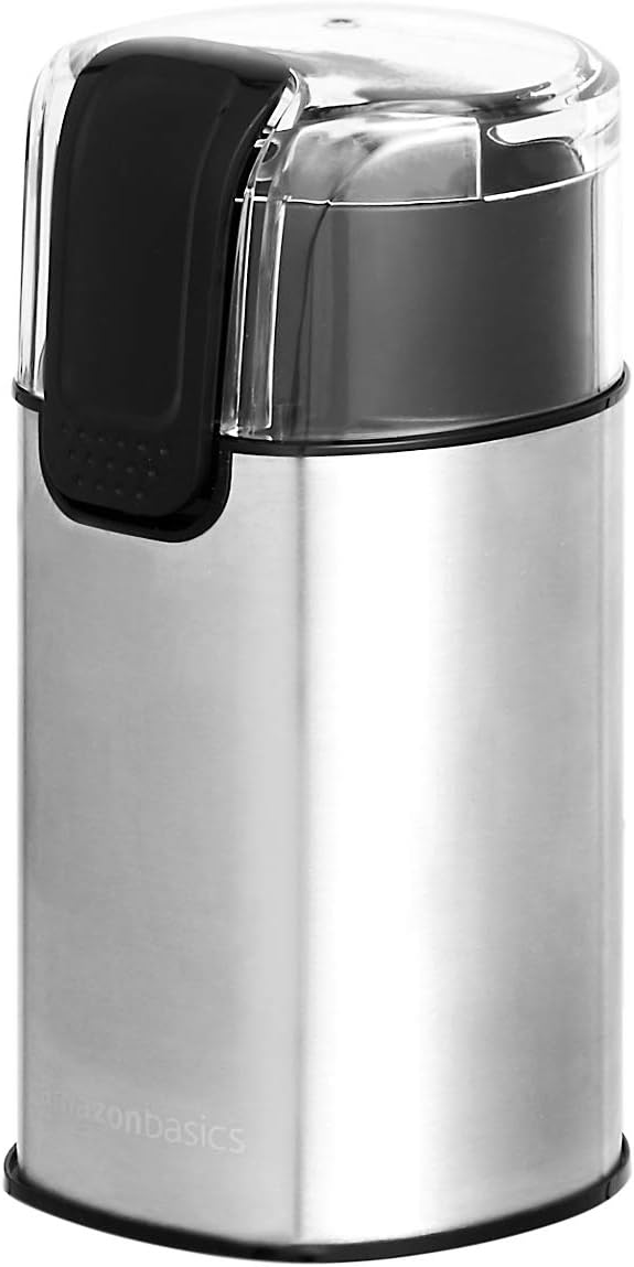 Amazon Basics Electric Coffee Grinder, Coffee Bean and Spice Grinder, With Heavy-Duty Stainless Steel Grind Blades