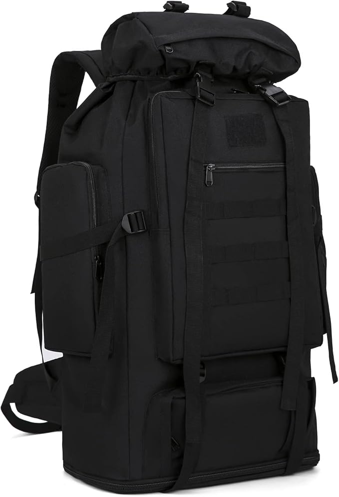 100L Tactical Military Backpack for Men - Waterproof Hiking & Hunting Pack with MOLLE System, Adjustable Suspension, Survival Gear Compartment - Outdoor Camping, Trekking Travel Backpack