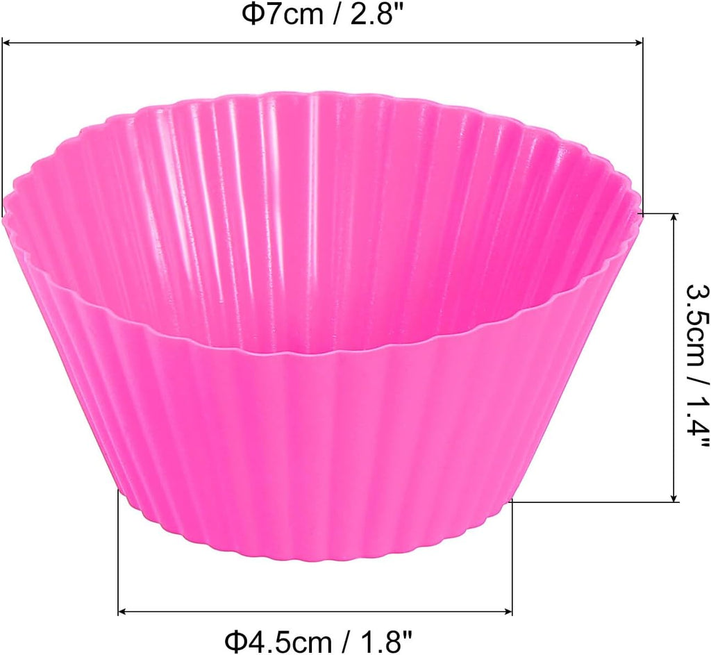 uxcell 36Pcs Silicone Cupcake Liners, Non-Stick Baking Cups, for Cooking Eggs, Baking Muffins and Make a Cake(Rose Red)