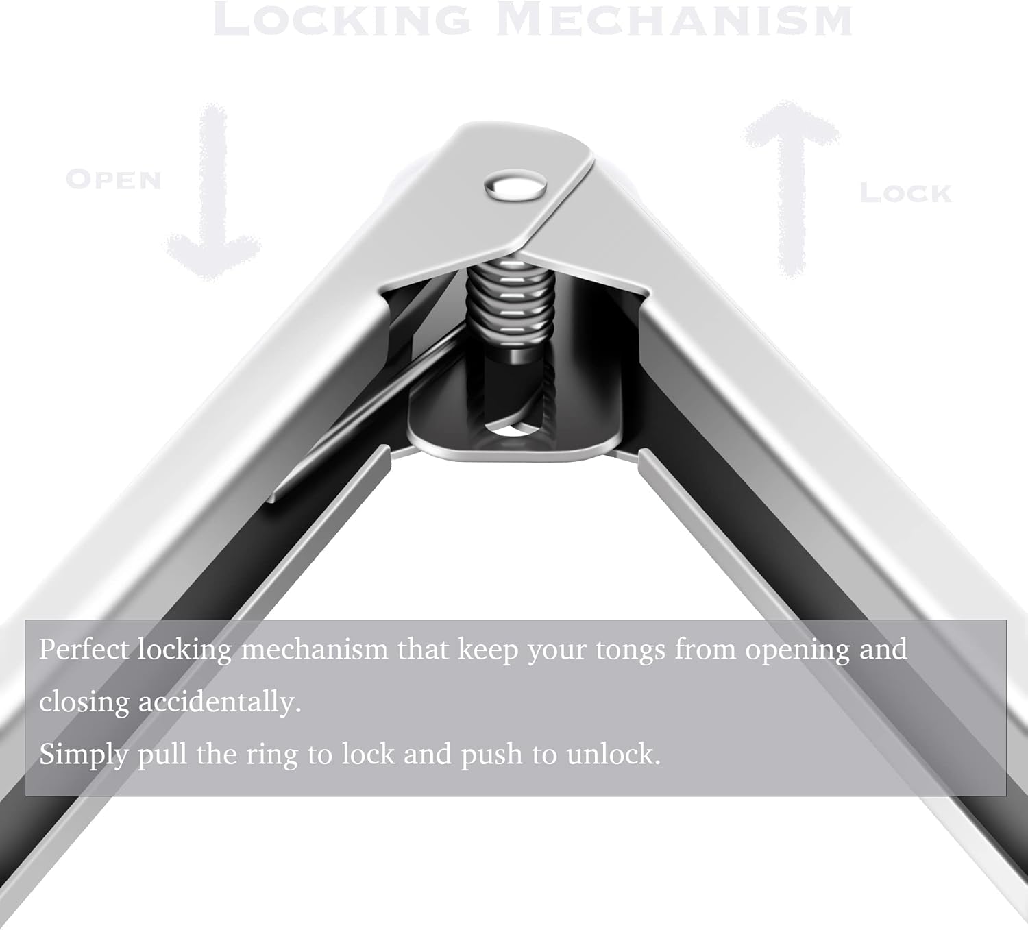 Premium Silicone Set of 2 Cooking Tongs, 9-Inch & 12-Inch BPA Free Non-Stick Stainless Steel BBQ Grilling Locking Food Tong, Light Grey