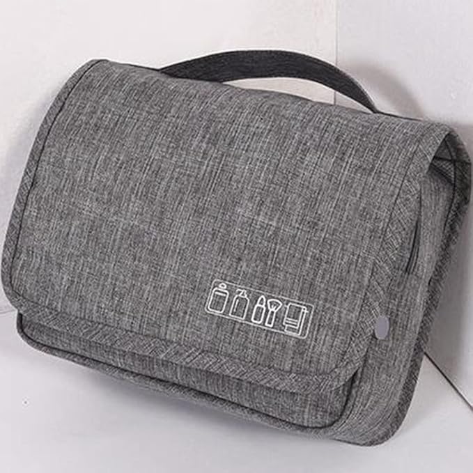 Travel Makeup Bag Water-resistant Toiletry Cosmetic Bag, Hanging Travel Toiletry Bag for Men Women and Girls, Multifunction Cosmetic Bag for Accessories, Shampoo, Toiletries，Gray