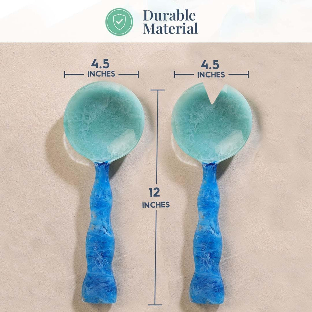 Folkulture Salad Servers or Salad Tongs | Set of 2 (12") Serving Spoons in Kitchen Essentials or Kitchen Utensils Set | Resin Salad Tongs for Serving | Salad Hands or Serving Utensils for Home