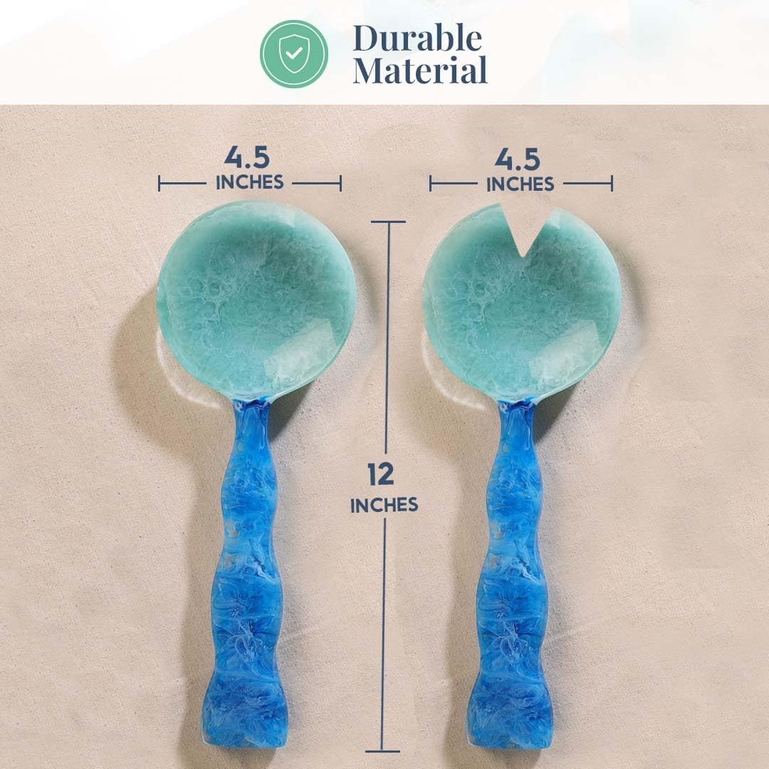 Folkulture Salad Servers or Salad Tongs | Set of 2 (12") Serving Spoons in Kitchen Essentials or Kitchen Utensils Set | Resin Salad Tongs for Serving | Salad Hands or Serving Utensils for Home