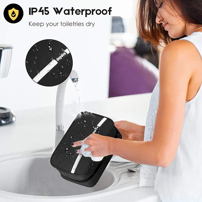 dopobo Travel Toiletry Bag for Women, Dopp Kit for Men, Waterproof Makeup Bag Shaving Bag with Hanging Hook, Portable Toiletry Organizer for Traveling and Camping