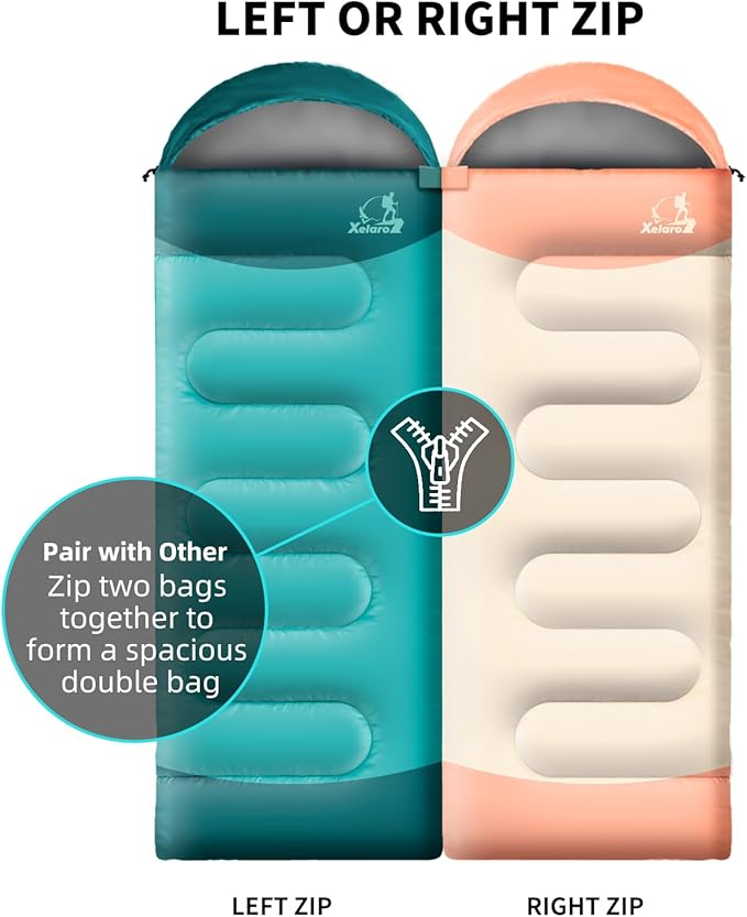 Sleeping Bags for Adults Kids - 3 Season Cold&Warm Weather Waterproof Camping Sleeping Bags - Lightweight Sleeping Bags for Camping Hiking Outdoor Travel