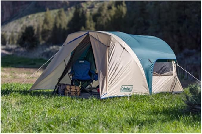 Coleman Cabin Camping Tent with Screened Porch 4/6 Person Weatherproof Tent with Enclosed Screened Porch Option Includes Rainfly Carry Bag Extra Storage and 10 Minute Setup