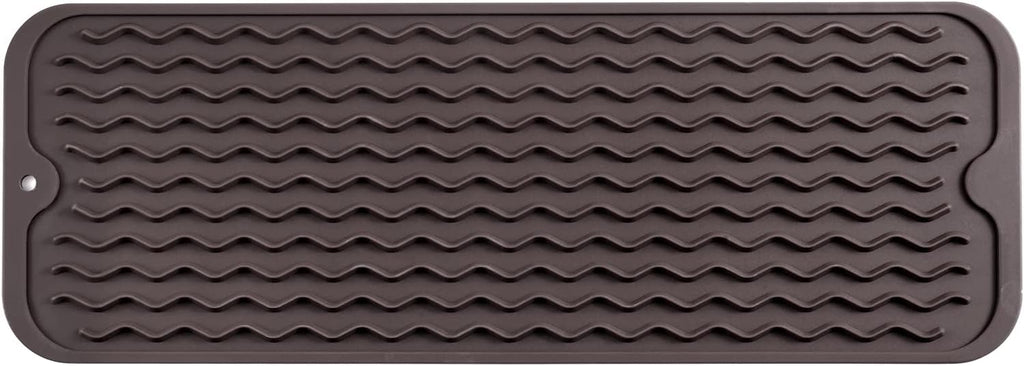 Silicone Dish Drying Mat for Multiple Usage,Easy clean,Eco-friendly,Heat-resistant Silicone Mat for Kitchen Counter,Sink,Bar,Bottle,or Cup Coffee M 17 inches x 6 inches