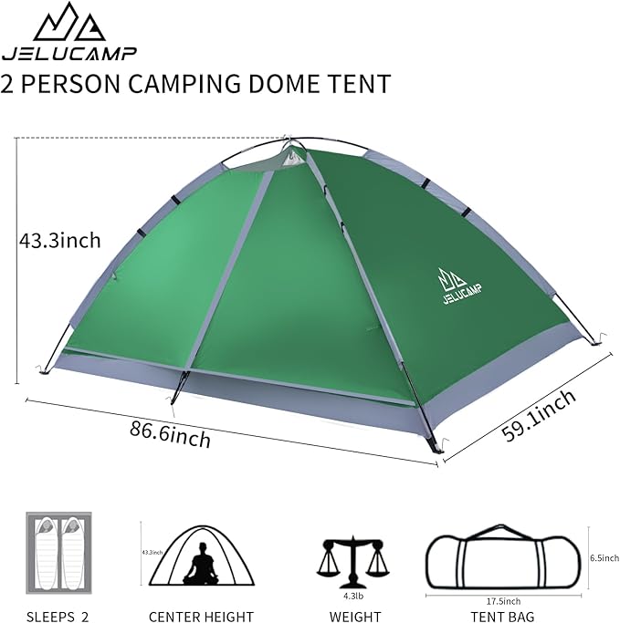 1/2/4/5/6 Person Dome Tents for Camping, Lightweight Portable Backpacking Tent, Small Easy Set Up Outdoor Waterproof Camping Hiking Tent for Adults