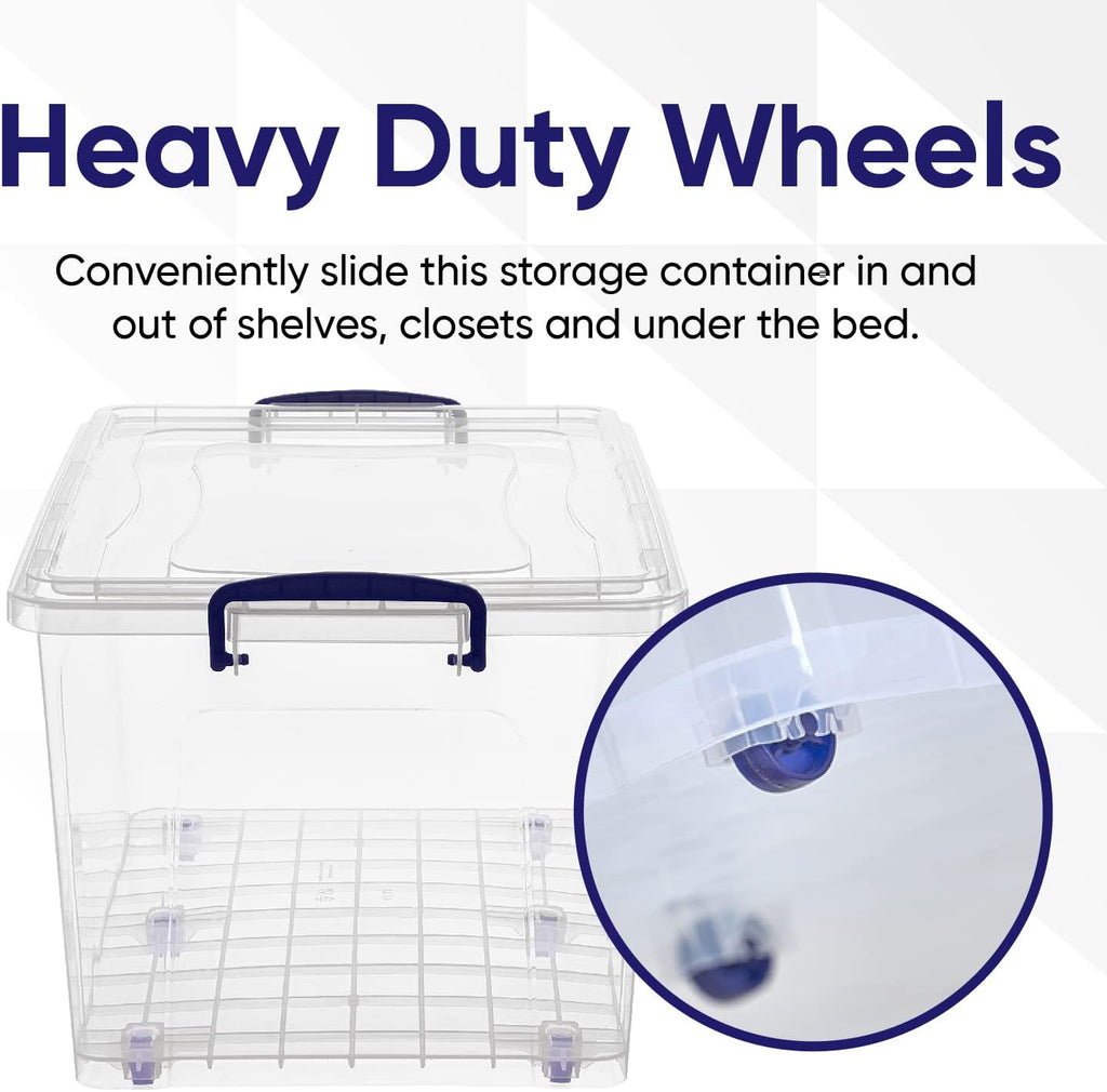 Superio Storage Bins with Lids, Clear Plastic Containers for Organizing, Stackable Totes, BPA Free, Odor Free, Organizer Boxes for Home, and Dorm (4 Pack, 44 Quart)