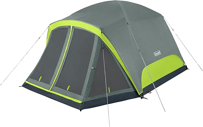 Coleman Skydome Camping Tent with Screened Porch & 5-Minute Setup, Weatherproof 4/6/8 Person Tent with Rainfly & Carry Bag, Made of PFAS-Free Materials