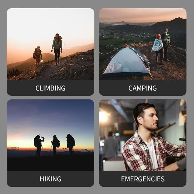 WARSUN Hand Crank Solar Powered Flashlight, Emergency Rechargeable LED Flashlight, Survival Flashlight with 6 Modes, 600 Lumens, Up to 20 Hours of Runtime, Great for Outdoor, Camping, Hiking, Fishing