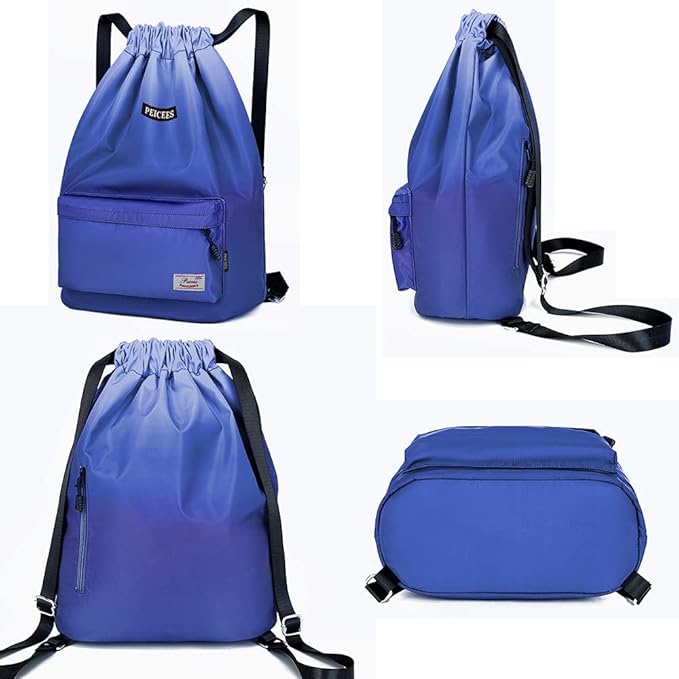 Peicees Waterproof Drawstring Sport Bag Lightweight Sackpack Backpack for Men and Women