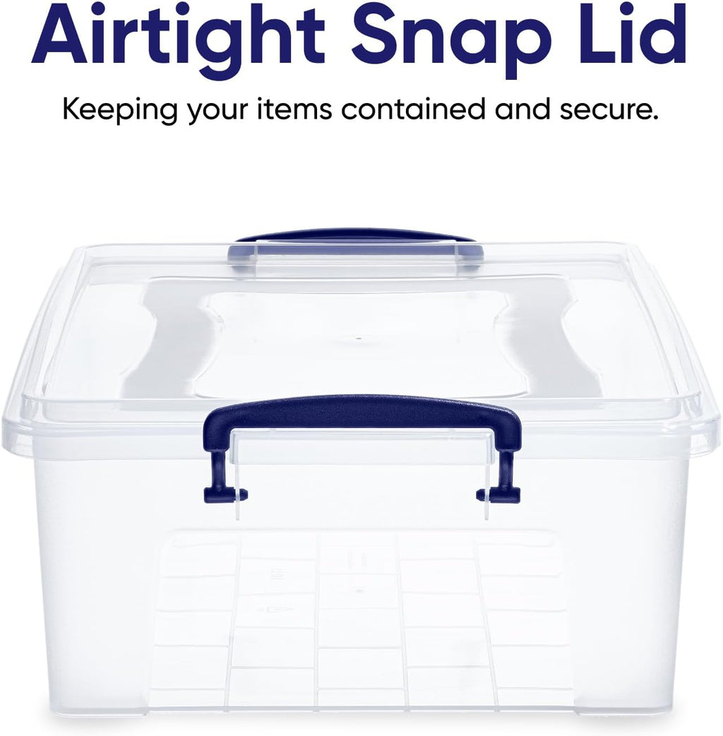 Superio Storage Bins with Lids, Clear Plastic Containers for Organizing, Stackable Totes, BPA Free, Odor Free, Organizer Boxes for Home, and Dorm (4 Pack, 22.7 Qt)