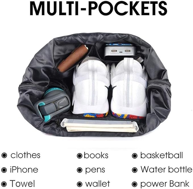 Gym Drawstring Backpack Water Resistant String Bag Nylon Cinch Sport Bag Sackpack