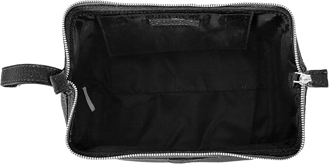KomalC Premium Buffalo Leather Unisex Toiletry Bag Travel Dopp Kit