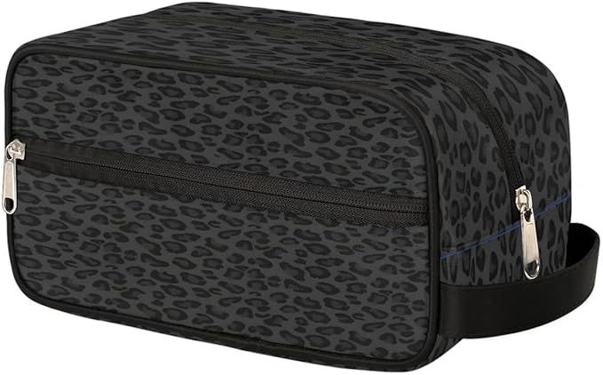 Black Leopard Hanging Toiletry Bag,Travel Hygiene Kits for Boys Mens,Waterproof Makeup Carry-on Bags,Cosmetic Bag,TSA Approved Shave Dopp Kit for Toiletries Shower Bathroom Accessories Gifts
