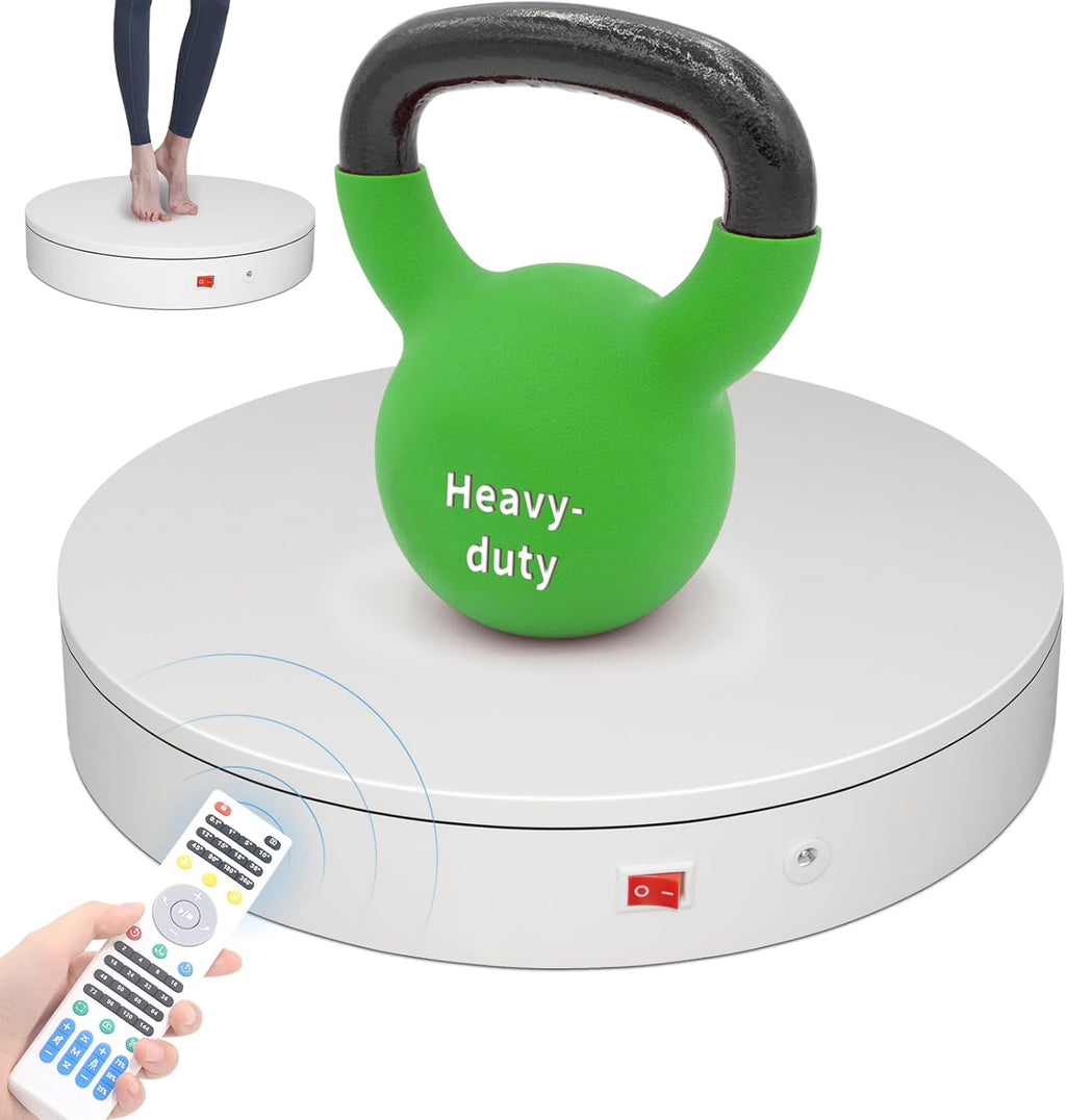 12.6In Remote Motorized Electric Turntable Rotating Display Stand Rotating Platform Photography Turntable motorized lazy susan base giratoria para for Photography,3D Scanner,(Load Range:88~300lbs)