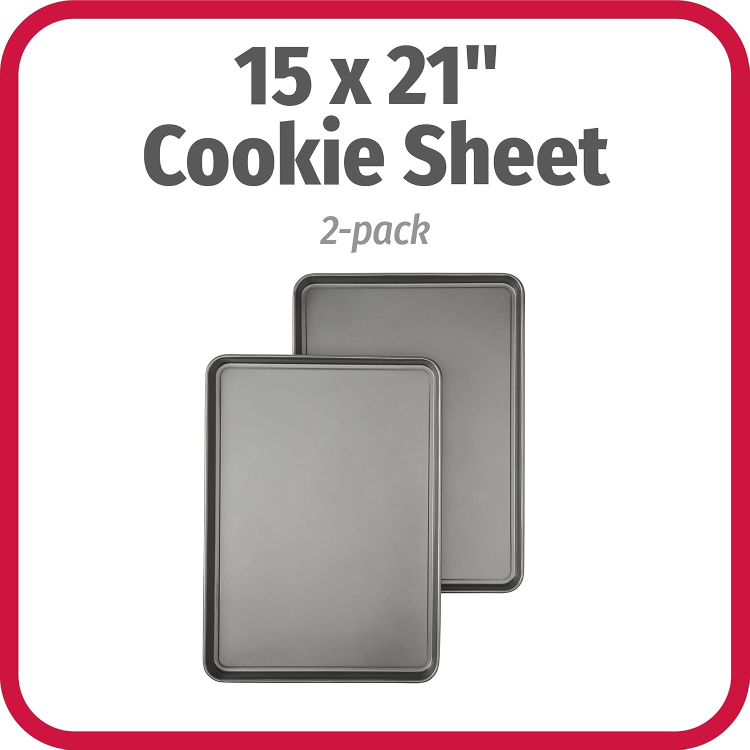 GoodCook Everday Nonstick Carbon Steel 15” x 21” Baking Sheet Set, 2 Pack – Extra-Large Carbon Steel Cooking Pans, Bakeware Set, Cookie Sheets for Baking, Oven Pan Set