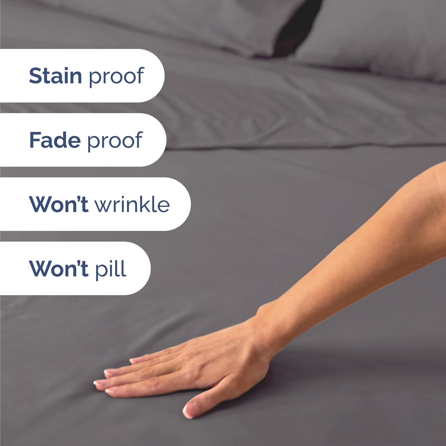 Twin Size 3 Piece Sheet Set - Comfy Breathable & Cooling Bed Sheets Set - Hotel Luxury Bedding for Women, Men, Kids, Teens, Boys & Girls - Deep Pockets, Ultra-Soft, Wrinkle Free - Oeko-Tex - Dark Grey