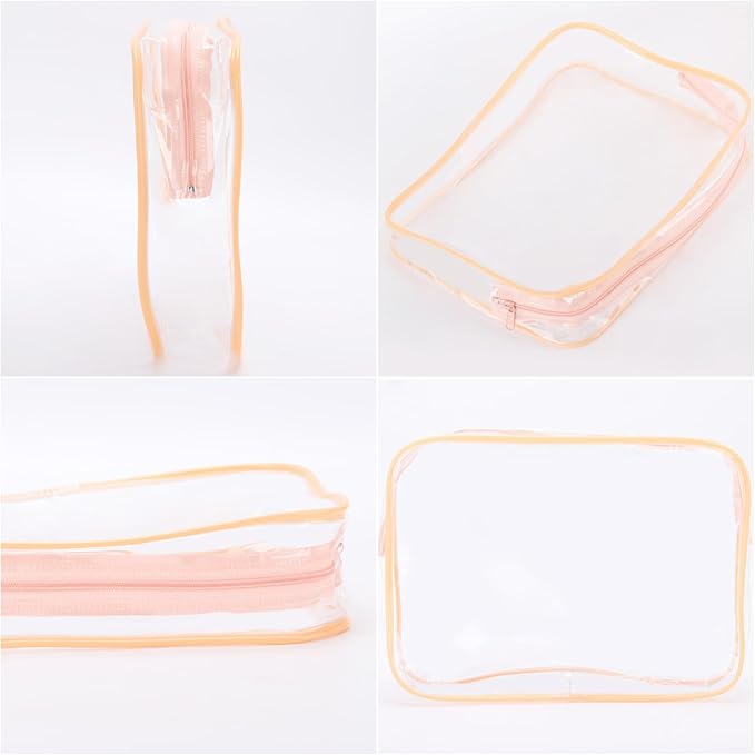 Tbestmax 10 Pack Clear Cosmetic Bags Makeup Bags Portable Waterproof TSA Approved Travel Toiletry Bags Organizer
