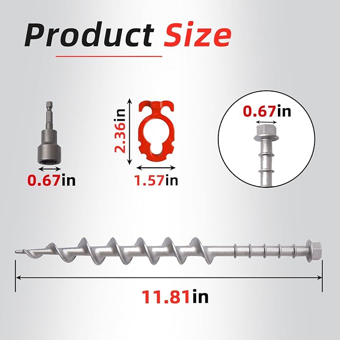 Ground Anchors Aluminum Tent Stakes Heavy Duty Tent Anchors for Swing Set Anchors Screw in kit for Securing Animals,Tents, Canopies, Sheds,Amusement Facilities,Swing Sets Outdoor-18 Packs