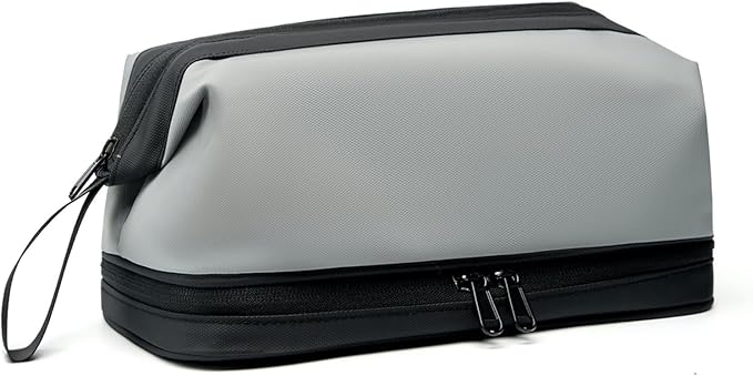 Large Travel Toiletry Bag for men women,Makeup Organizer Bag, Dopp Kit,Waterproof Hanging Cosmetic Bag for Toiletries Accessories (Grey)
