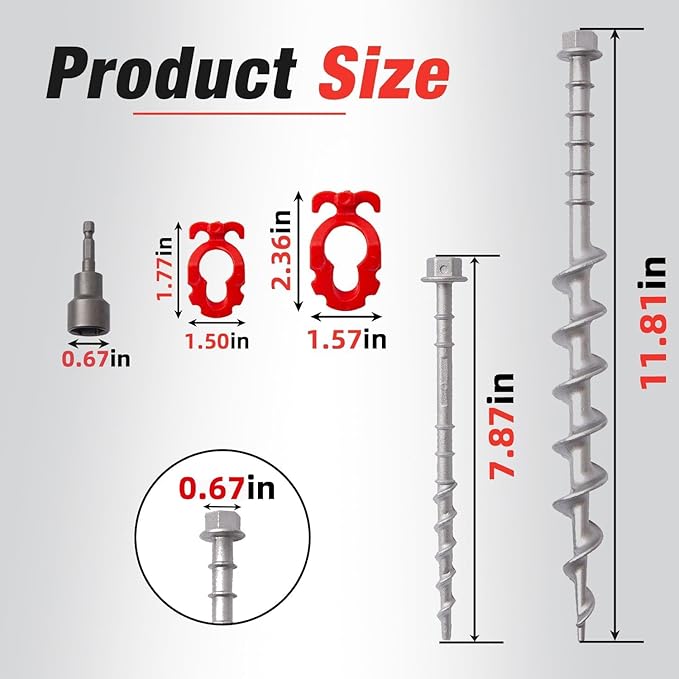 Ground Anchors Non-Rust Cast Aluminum Tent Stakes Heavy Duty Metal Tent Stakes Pegs Ideal for Securing Animals, Tents, Canopies, Sheds, Car Ports, Swing Sets Outdoors
