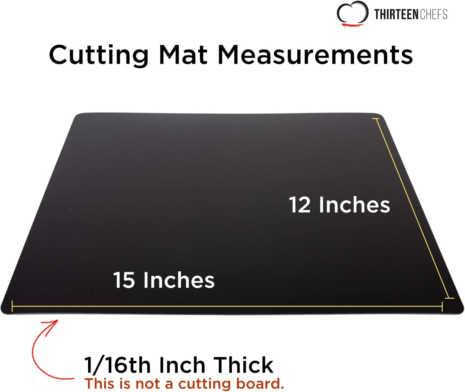 Commercial Grade Cutting Board Mats 15 x 12 Inch - 4 Pack Set, Flexible 1/16" Inch Thick Black Plastic, Made from HDPE and NSF Approved for Food Service