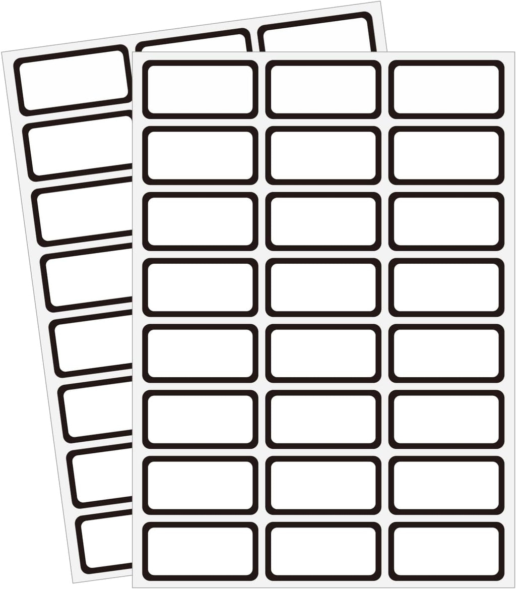 STARLIBOO Removable Labels, Blank Freezer Labels for Food Containers, 1x2 Inch Freezer Stickers, Freezer Labels to Write on/Waterproof Labels/Easy Peel Off (Black Border, 360 Labels)