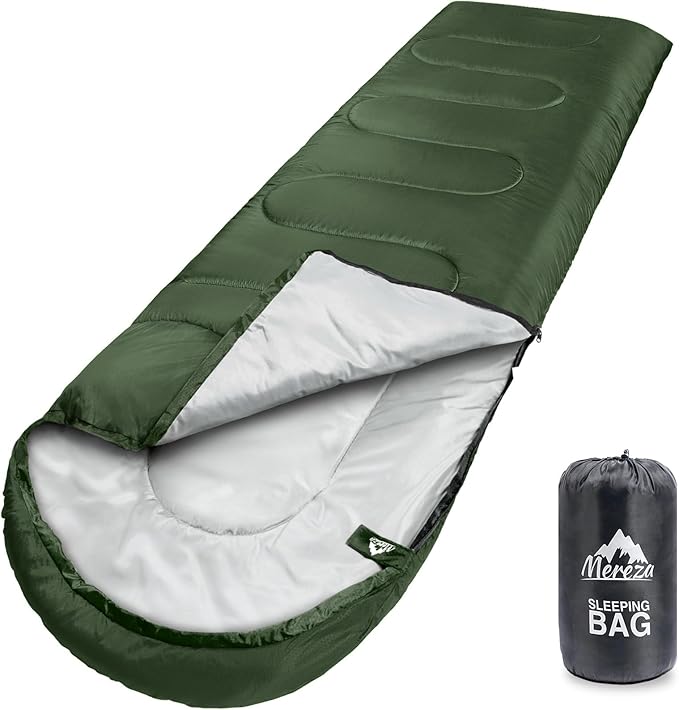 MEREZA Sleeping Bags XL for Adults Cold Weather Mens Large Wide Sleeping Bag for Big and Tall Girls Boys with Compression Sack for Camping Backpacking Warm & Cool Weather