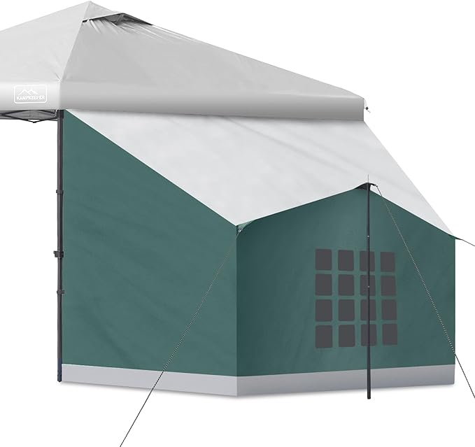 KAMPKEEPER Side Tent,Camping Tent for 10' x 10' Pop Up Canopy, Easy Set Up Gazebo,Compatible with 10' Wide Canopy Tents (Green)