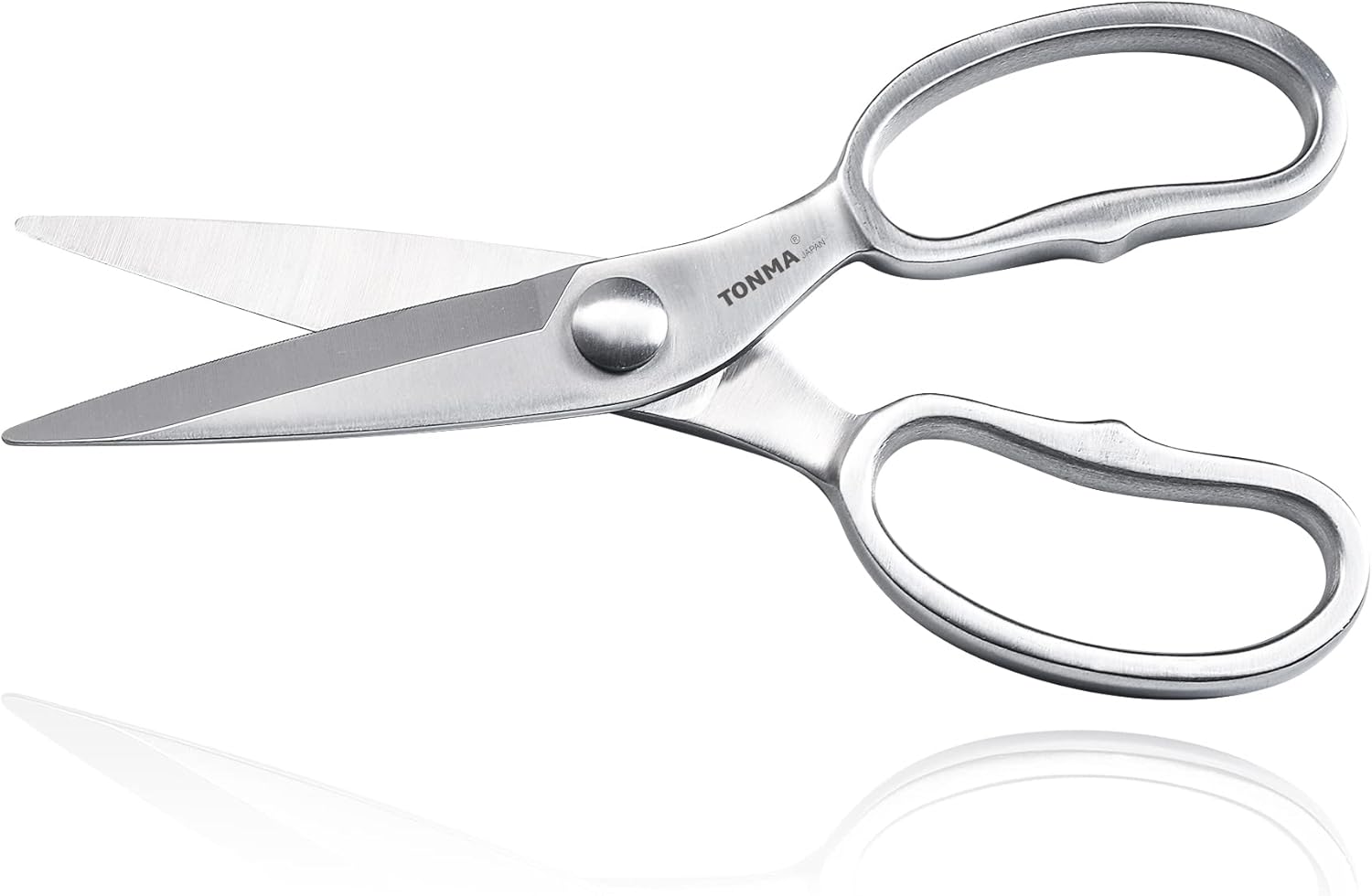 TONMA Kitchen Scissors All Purpose [Made in Japan] Full Metal Stainless Steel Japanese Kitchen Shears Heavy Duty with Micro Serrated, Cooking Scissors for Food Ergonomic Dishwasher Safe