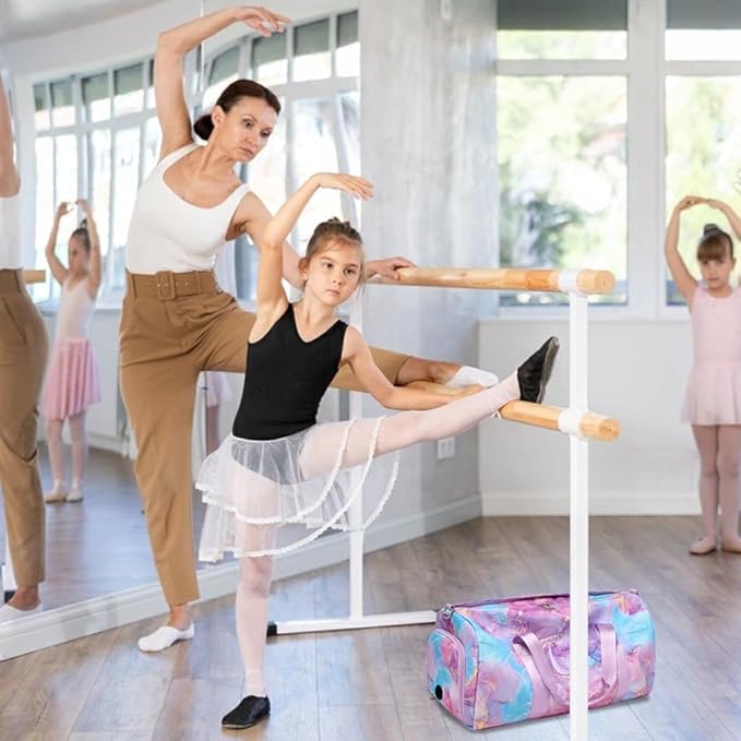 Dance Bag for Girls Gym Bag Sports Duffle Bag with Shoes Compartment Wet Pocket Weekender Overnight Bag for Girls Women Teens Travel Duffle Bag Water Resistant