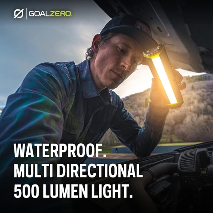 Goal Zero 500 Lumen Torch Light, Multi-Use Weatherproof LED Flashlight and Solar Lantern – Portable Rechargeable Spotlight and Floodlight with Built-In Solar Panel