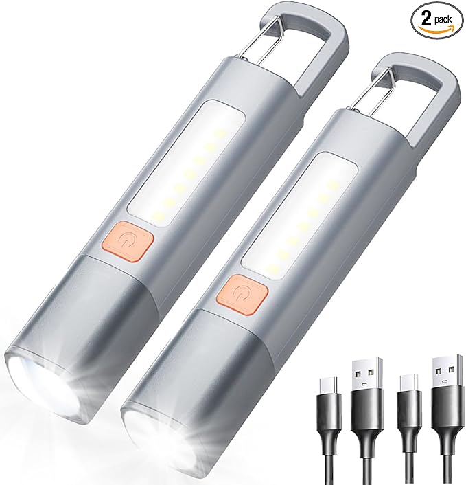 Rechargeable LED Flashlights High Lumens, 20,000 Lumens Super Bright Flashlight with USB Cable and Hook, 3 Modes, Waterproof Flash Light Handheld Powerful Flashlight for Home Camping ﻿- 2 Pack