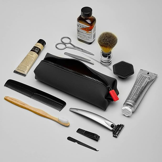 TOOLETRIES The Koby Mini Dopp Kit - Silicone Toiletry Organizer, Bathroom Travel Bag - Features Heavy-Duty Zipper, Leak Resistance, Easy to Clean - Charcoal