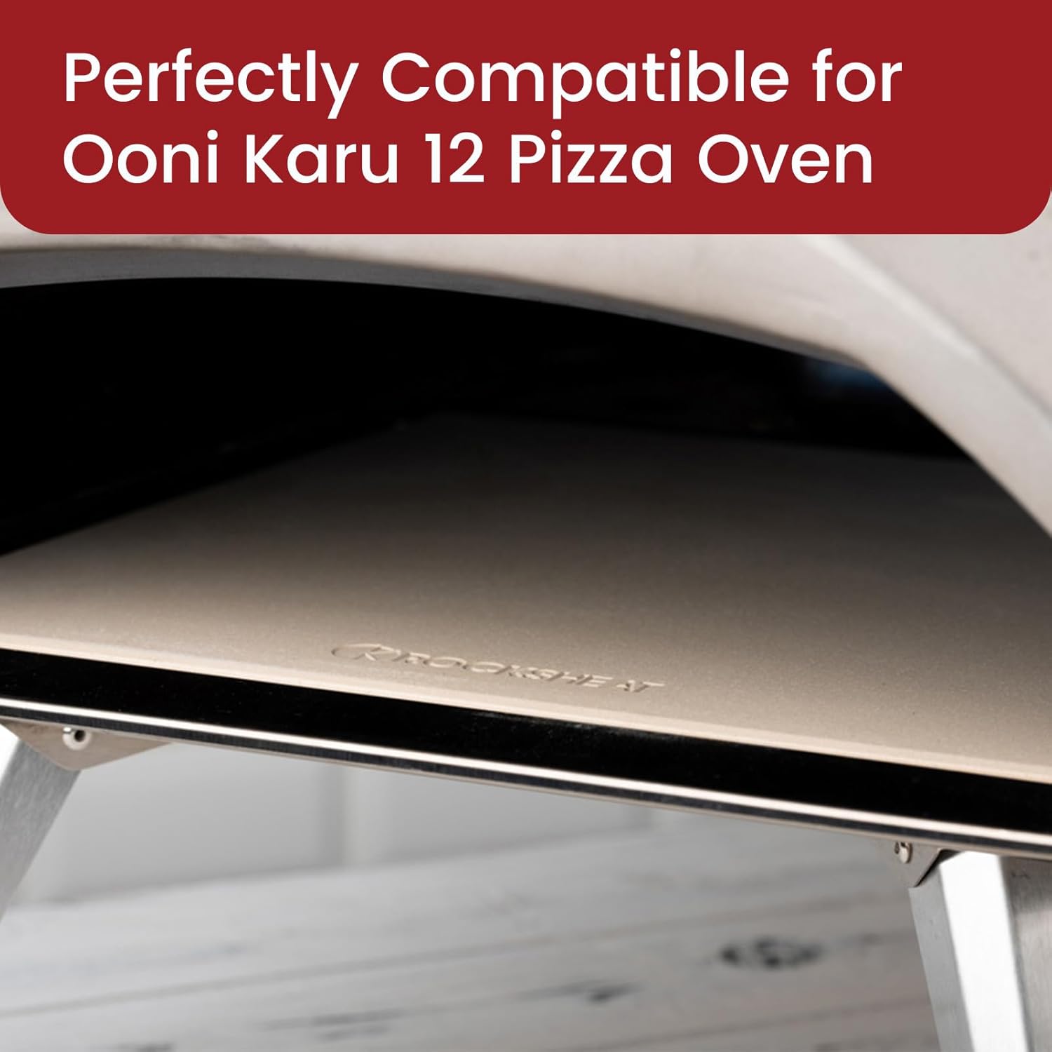 13.2" x 13.2" x 0.6" Square Cordierite Pizza Baking Stone Perfectly Compatible for Ooni Karu 12 Pizza Oven