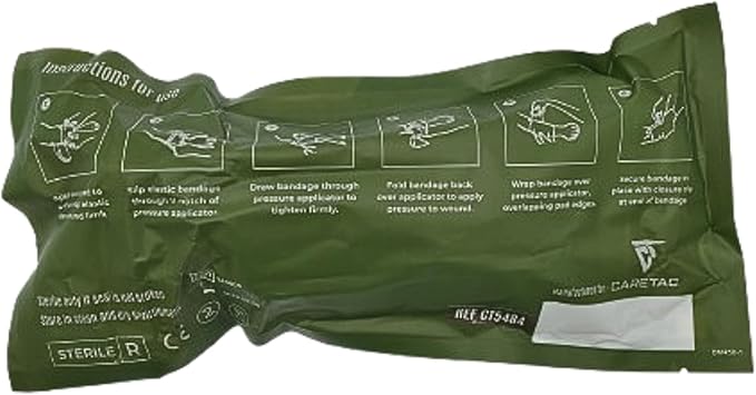 CareTac 6" Israeli-Style Emergency Trauma Compression Bandage – Elastic Pressure Wound Dressing, Sterile & Vacuum-Sealed for Bleed Control, Combat, Tactical First Aid Kit, Medical IFAK, & Military 2pk