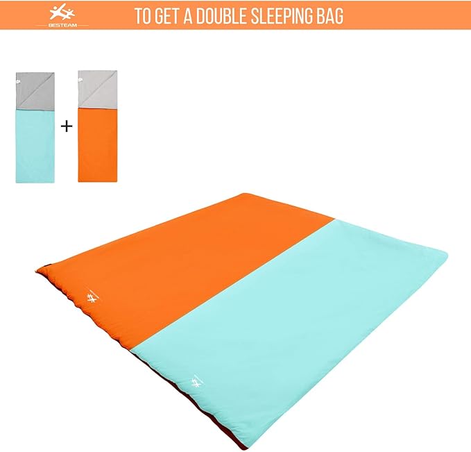 Warm Weather Sleeping Bag - Portable Waterproof Compact Lightweight, Packable for Kids, Teens Adults Camping Backpacking Hiking, Spring Summer Fall