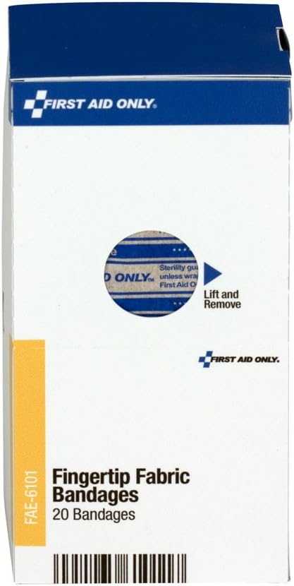 First Aid Only FAE-6101 SmartCompliance Refill Fabric Fingertip Bandages, 20 Count (Pack of 2)
