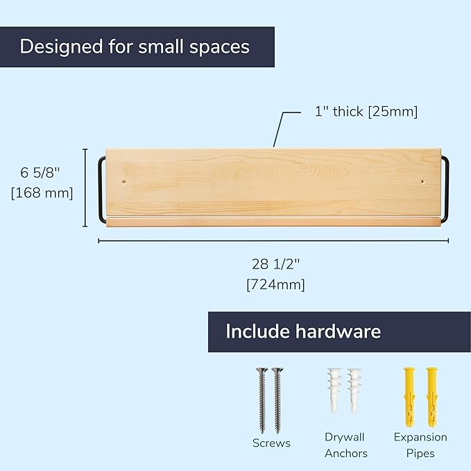 Wall Mounted Shoe Rack - A Wooden, Modern, Slim, and Small Shoe Storage Solution for Shoes and Boots in Narrow Spaces, entryways, or hallways. (30-in-Wide, Pack of 2)