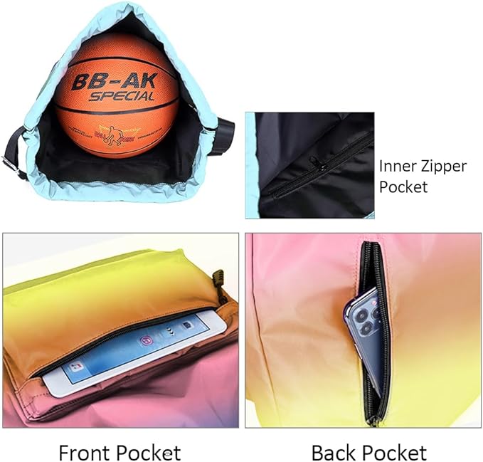 Peicees Waterproof Drawstring Sport Bag Lightweight Sackpack Backpack for Men and Women