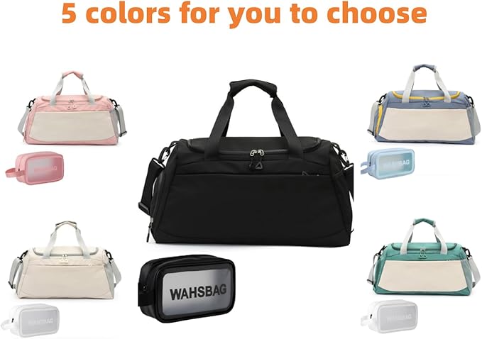 Male/Female Universal Gym Bag,Waterproof Sports Handbag,Dry Wet Separate Weekender Travel Duffel Bag with Shoes Compartment,for Swimming,Yoga,Gym,Travel,Exercise etc. (Pink)