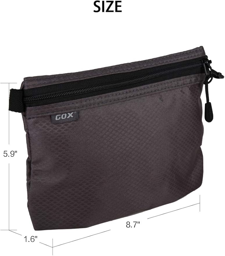 GOX Small Toiletry Bag for Men Bulk Cosmetic Bag Dopp Kit Carry On Zipper Pouch Organization Nylon Packing Sack Waterproof(Grey)