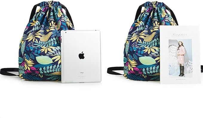 Gym Drawstring Backpack Water Resistant String Bag Nylon Cinch Sport Bag Sackpack